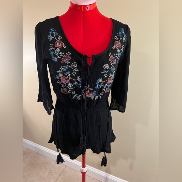 Rebellion Pants - Black romper with ties
